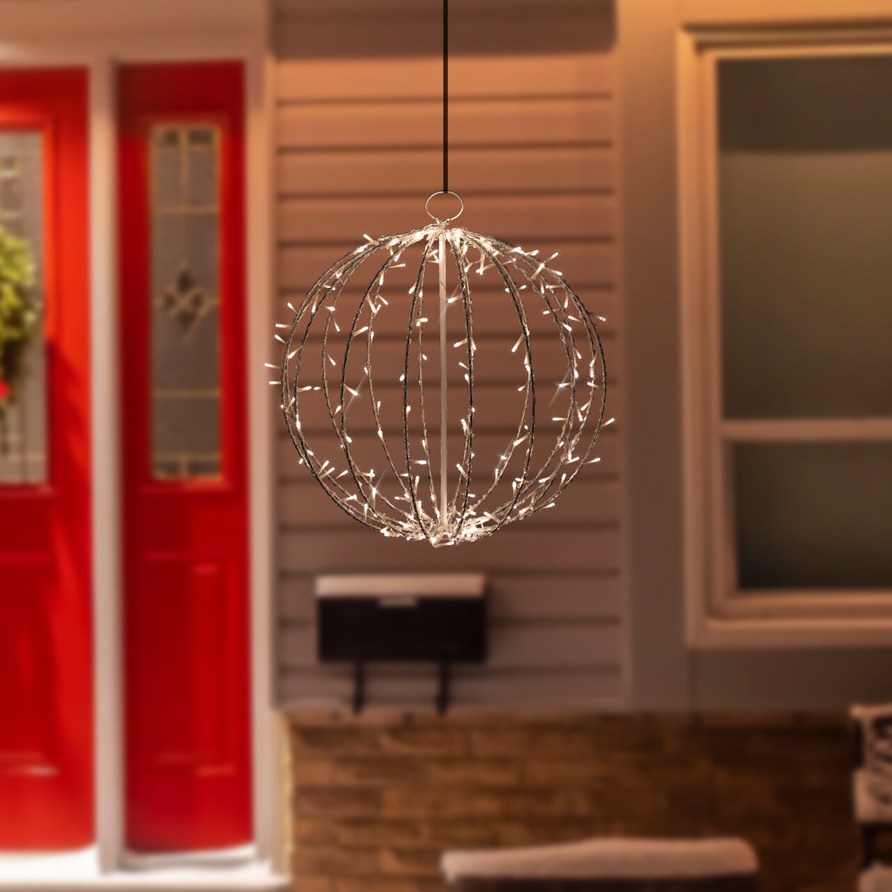 Northlight LED Lighted 3D Hanging Sphere Christmas Decoration – Warm White - 23"